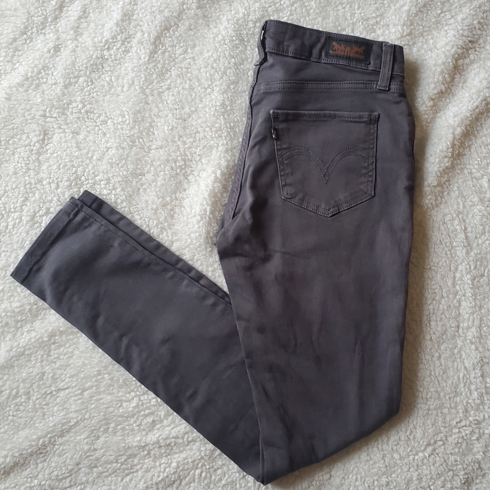 Levi's 535 Skinny Jean Legging Dark Charcoal Grey Size 9